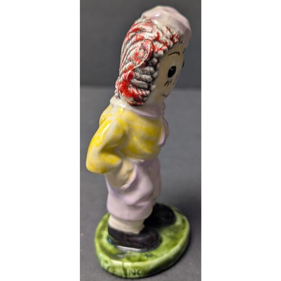 Vtg Raggedy Andy Ceramic Figurine 1974 THE BOBBS MERRILL CO Glazed Red Hair - Picture 2 of 9